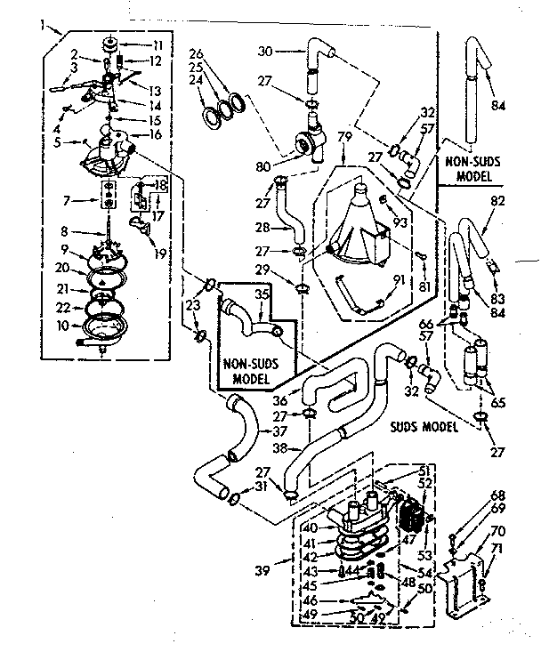 Kenmore 1107015802 tub and basket assembly diagram