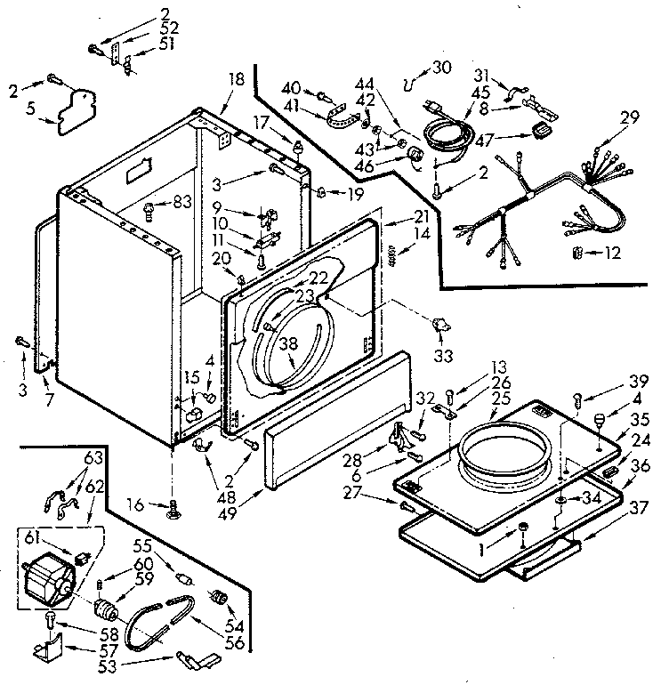 Kenmore 1107017620 cabinet assembly diagram