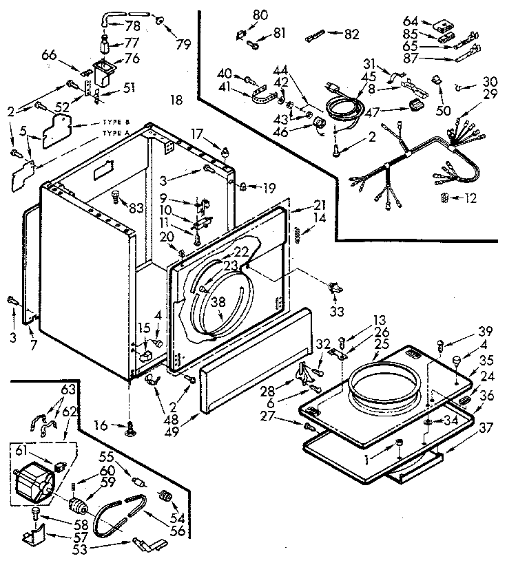 Kenmore 1107017800 cabinet assembly diagram