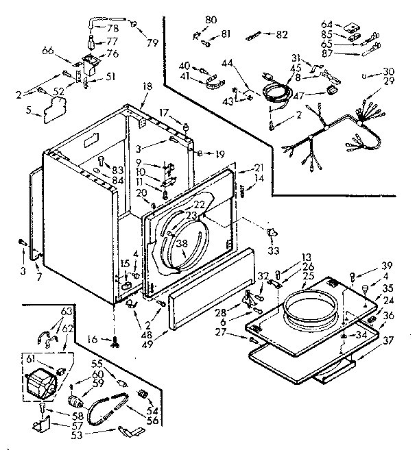 Kenmore 1107017801 cabinet assembly diagram