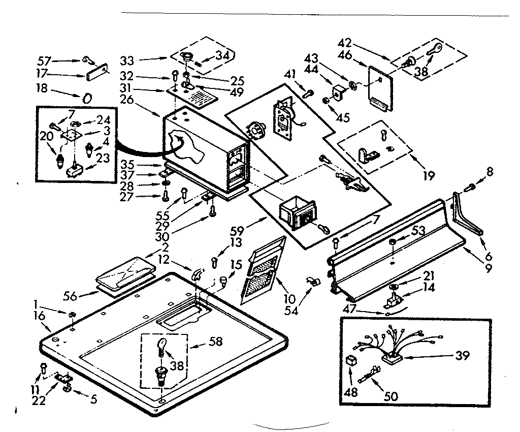 Kenmore 1107018010 top and console assembly diagram