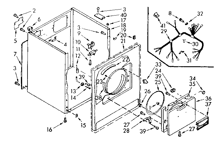 Kenmore 1107018600 cabinet assembly diagram