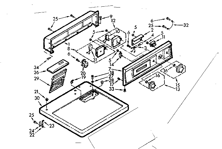 Kenmore 1107018600 top and console assembly diagram