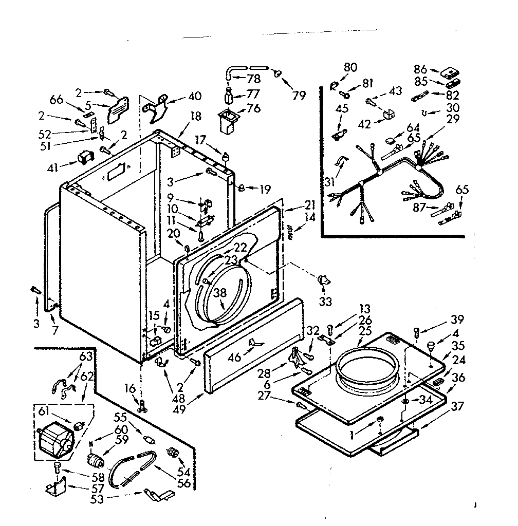 Kenmore 1107018800 cabinet assembly diagram