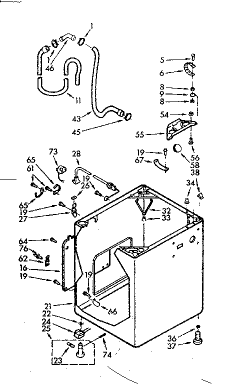 Kenmore 1107033101 cabinet parts diagram
