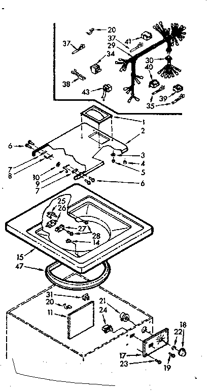 Kenmore 1107033101 top and control assembly diagram