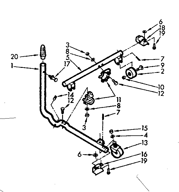 Kenmore 1107033101 caster assembly diagram