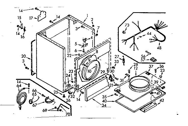 Kenmore 1107057720 cabinet assembly diagram