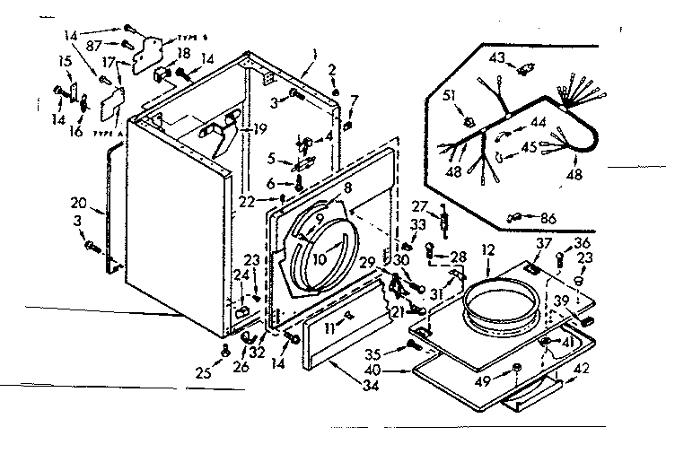 Kenmore 1107058700 cabinet assembly diagram