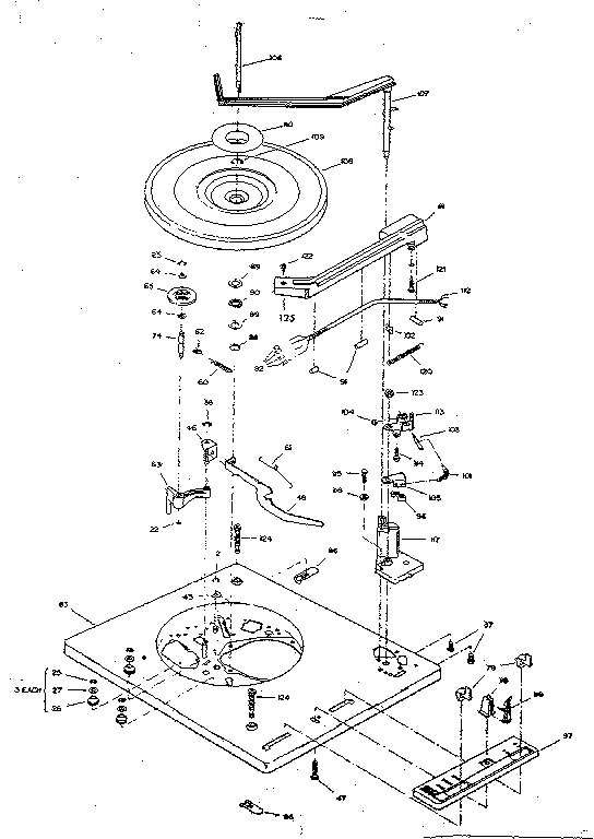 LXI 17129240500 bsr record changer - top view diagram