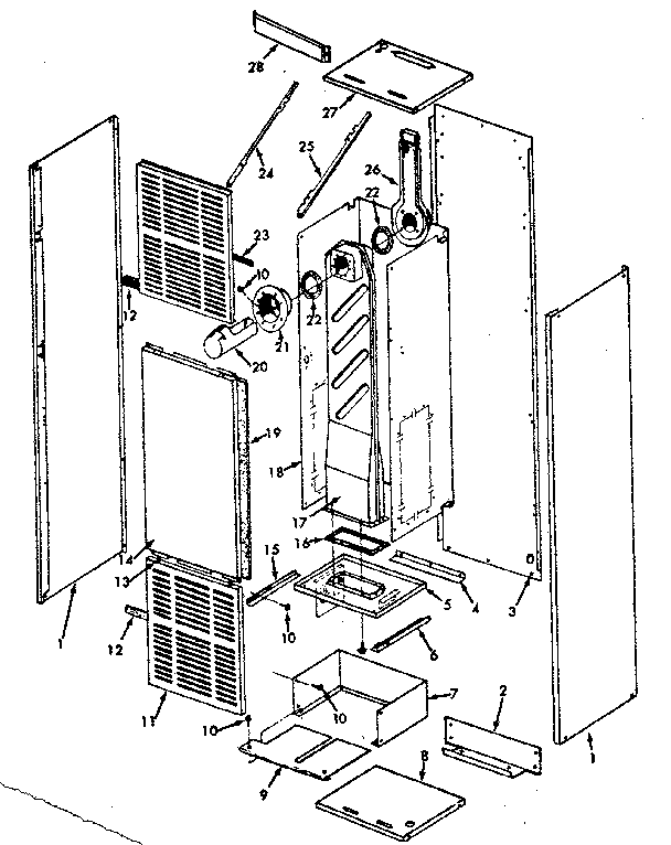 Kenmore 867734302 furnace body diagram