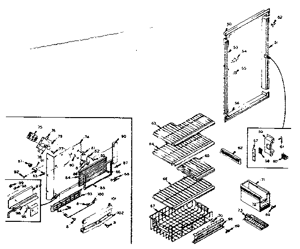Kenmore 198MF11EL-H freezer cabinet parts diagram
