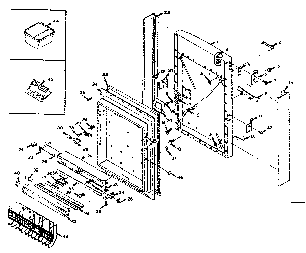 Kenmore 198MF11EL-H freezer door parts diagram