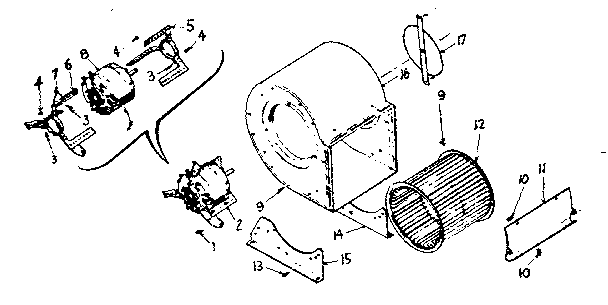Kenmore 735412 blower assembly diagram