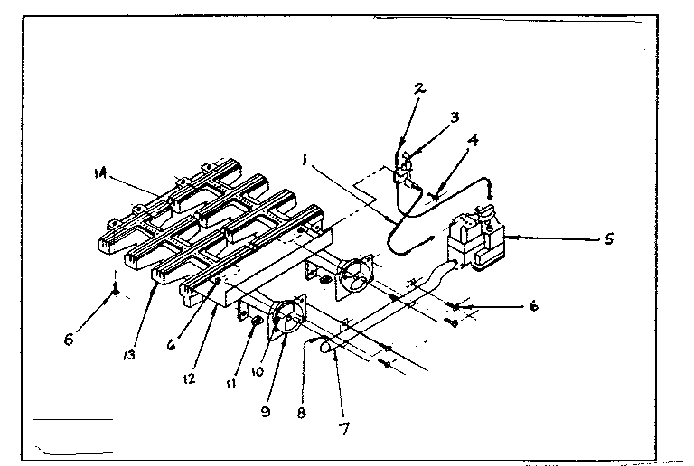 Kenmore 735412 burner & manifold assembly diagram