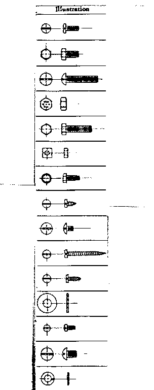 Kenmore 735412 standard fasteners - all models diagram