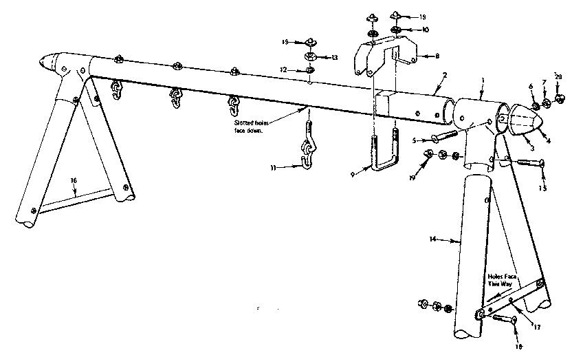 Sears 70172743-77 a-frame assembly diagram