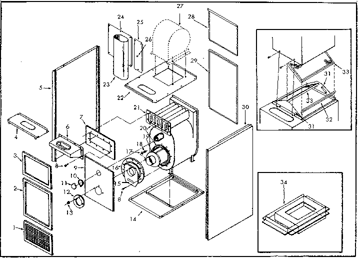 ICP NDOC125AH01 non-functional replacement parts diagram
