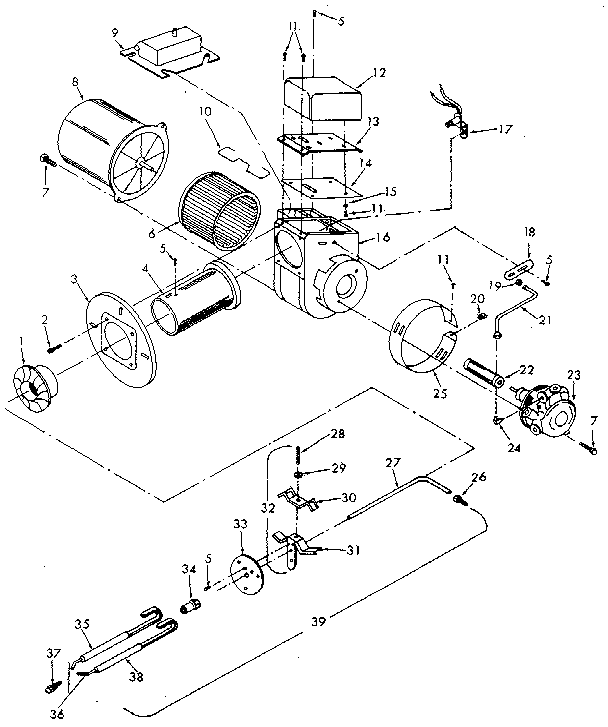 ICP NDOC125AH01 oil burner assembly diagram
