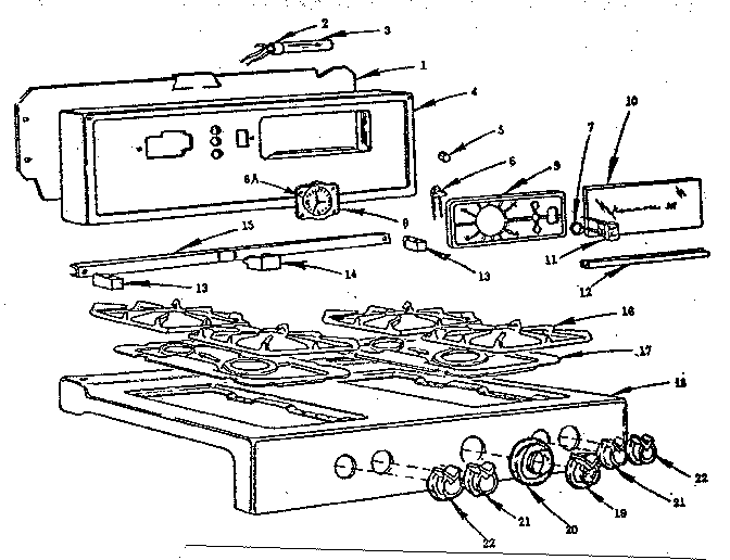 Kenmore 103252011 backguard and main top diagram