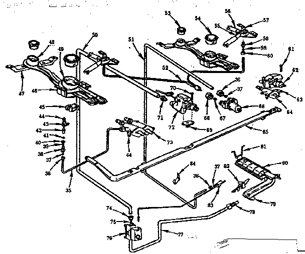 Kenmore 103252060 burner section diagram