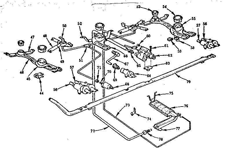 Kenmore 103253000 burner section diagram