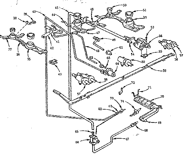 Kenmore 103253019 burner section diagram