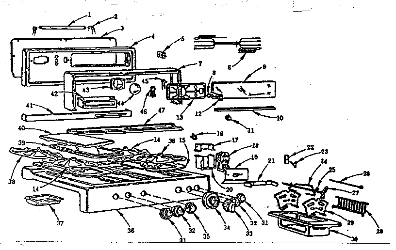 Kenmore 103254010 backguard and maintop diagram