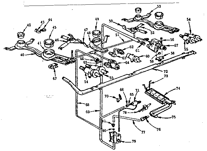 Kenmore 103256019 burner section diagram
