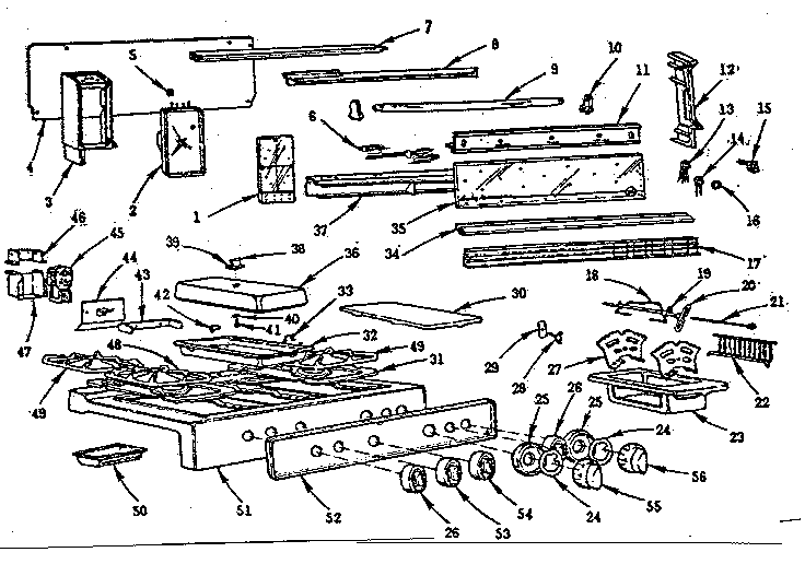 Kenmore 103258074 backguard and main top diagram