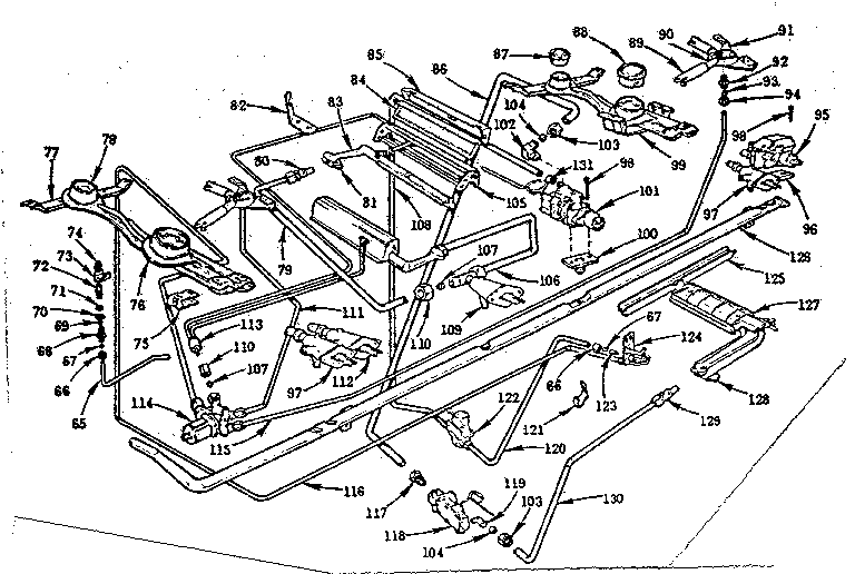 Kenmore 103258074 burner section diagram