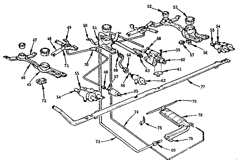 Kenmore 103293000 burner section diagram