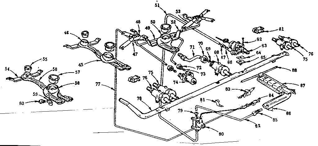 Kenmore 103293010 burner section diagram
