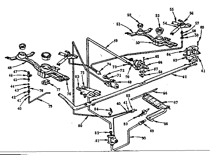 Kenmore 103294060 burner section diagram