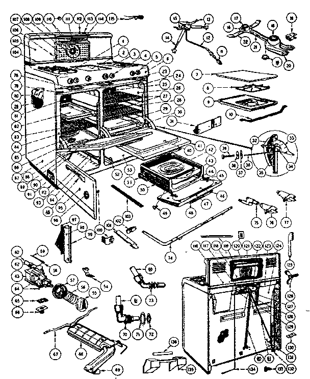 Kenmore 103297300 body section diagram