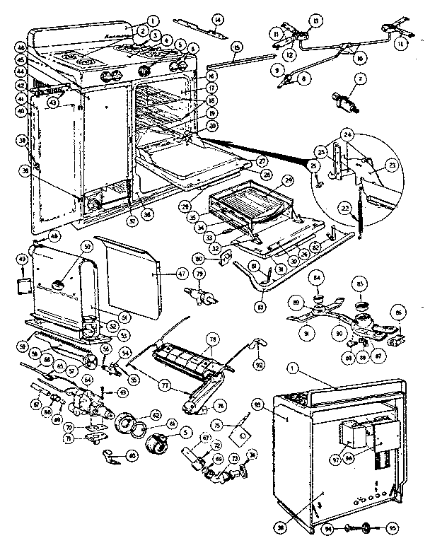 Kenmore 103637500 body section diagram