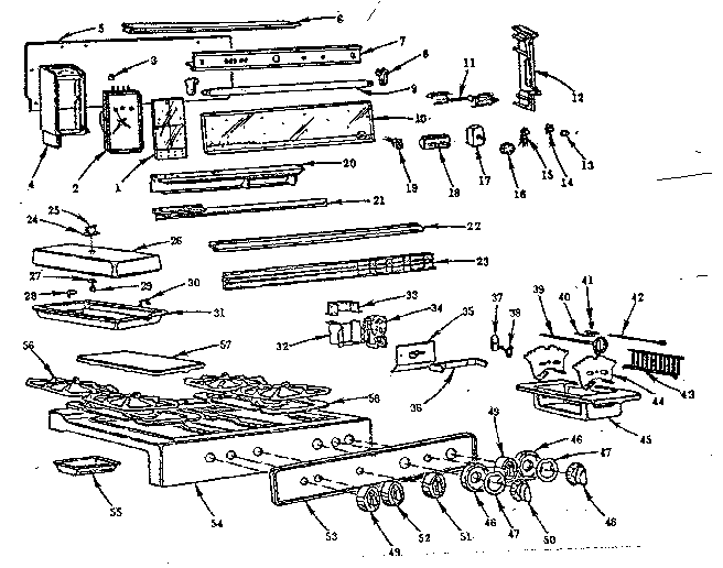Kenmore 103299075 backguard and maintop diagram