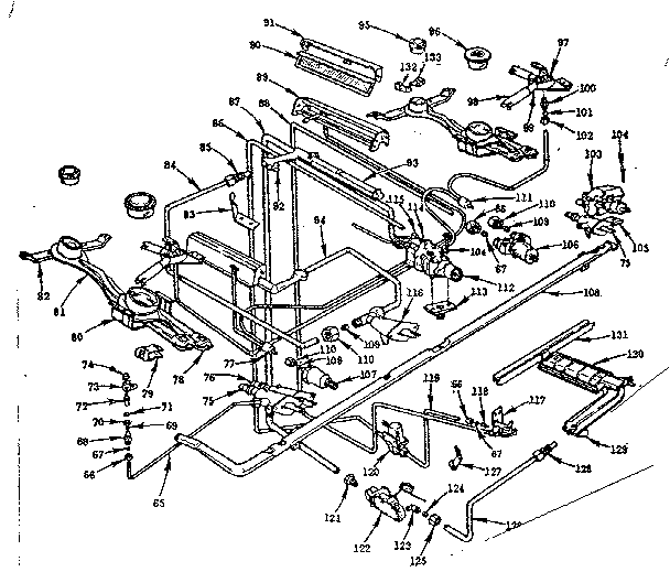 Kenmore 103299075 burner section diagram