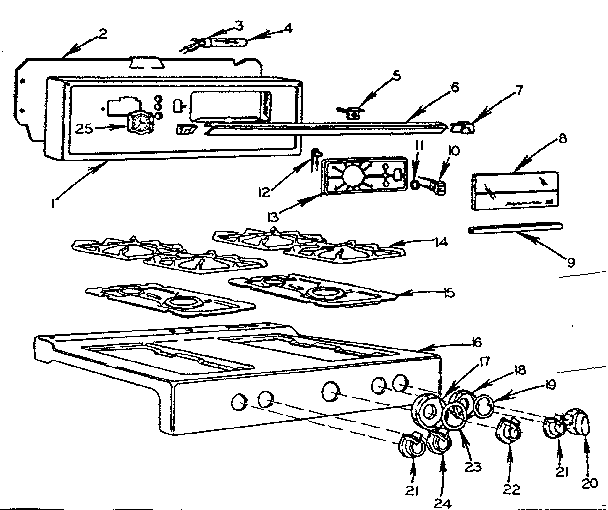 Kenmore 103642510 backguard and main top diagram