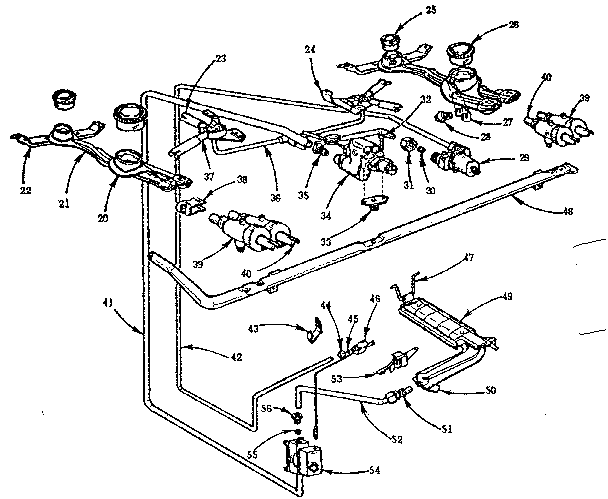 Kenmore 103710610 burner section diagram