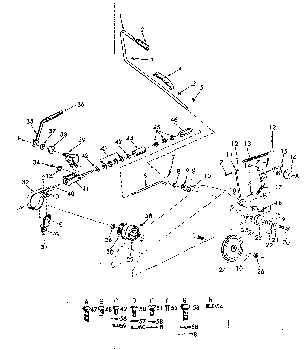 Craftsman 91725200 idler and braking assembly diagram