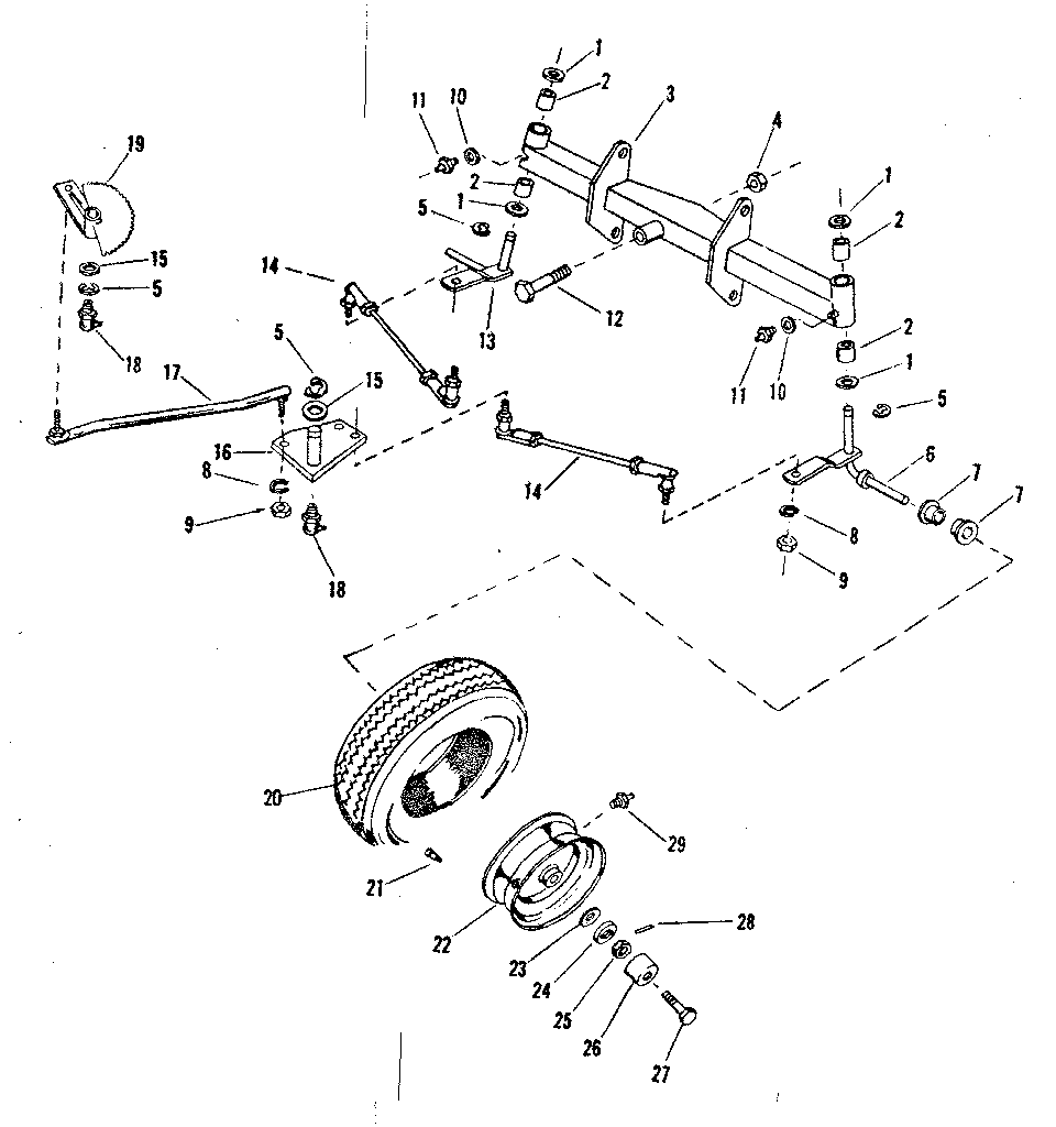 Craftsman 91725200 front axle assembly diagram