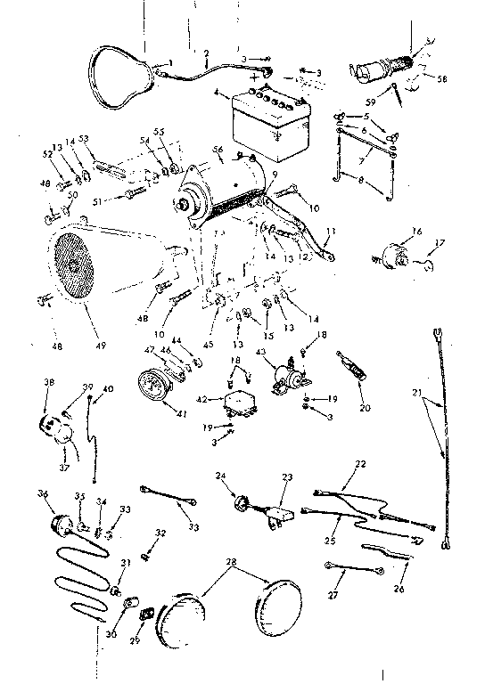 Craftsman 91725201 electrical system and headlight assembly diagram