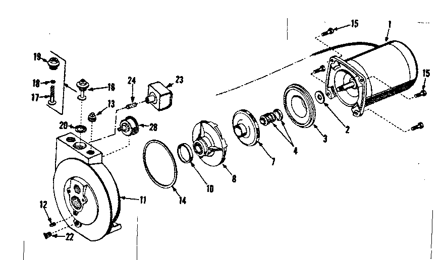 Craftsman 39025170 motor and pump assembly diagram