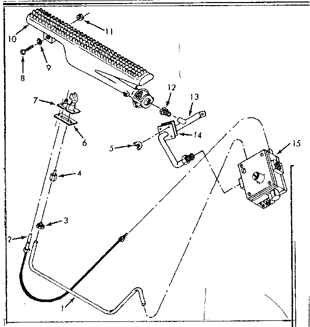 Sears 867736710 burner, manifold & gas valve diagram