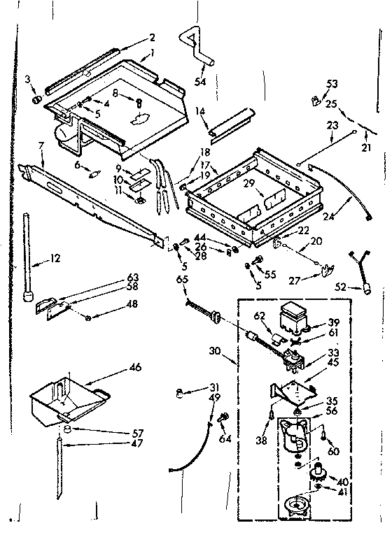 Kenmore 1987802 evaporator, ice cutter grid and pump parts diagram
