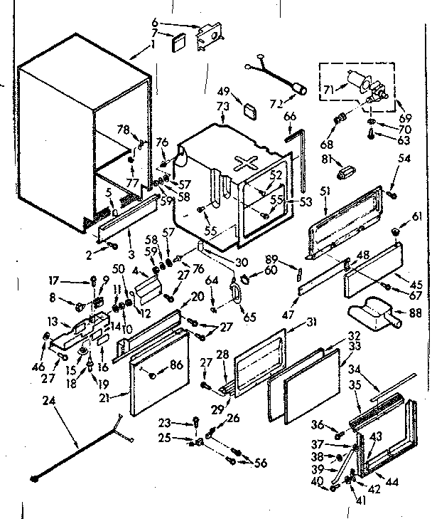 Kenmore 1987802 cabinet parts diagram