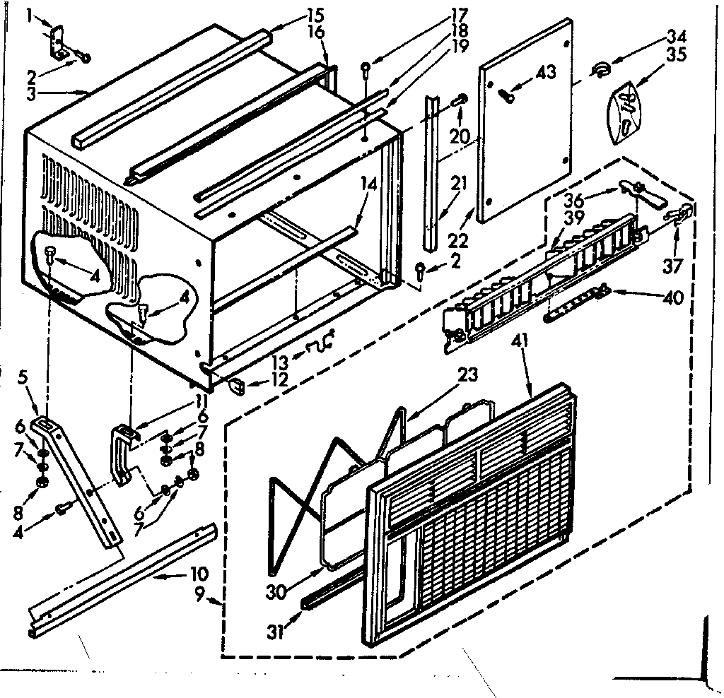 Kenmore 10672640 cabinet parts diagram