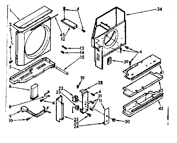 Kenmore 10672640 air flow & control parts diagram