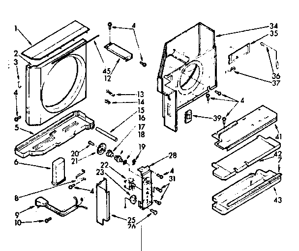 Kenmore 10672730 air flow and control parts diagram